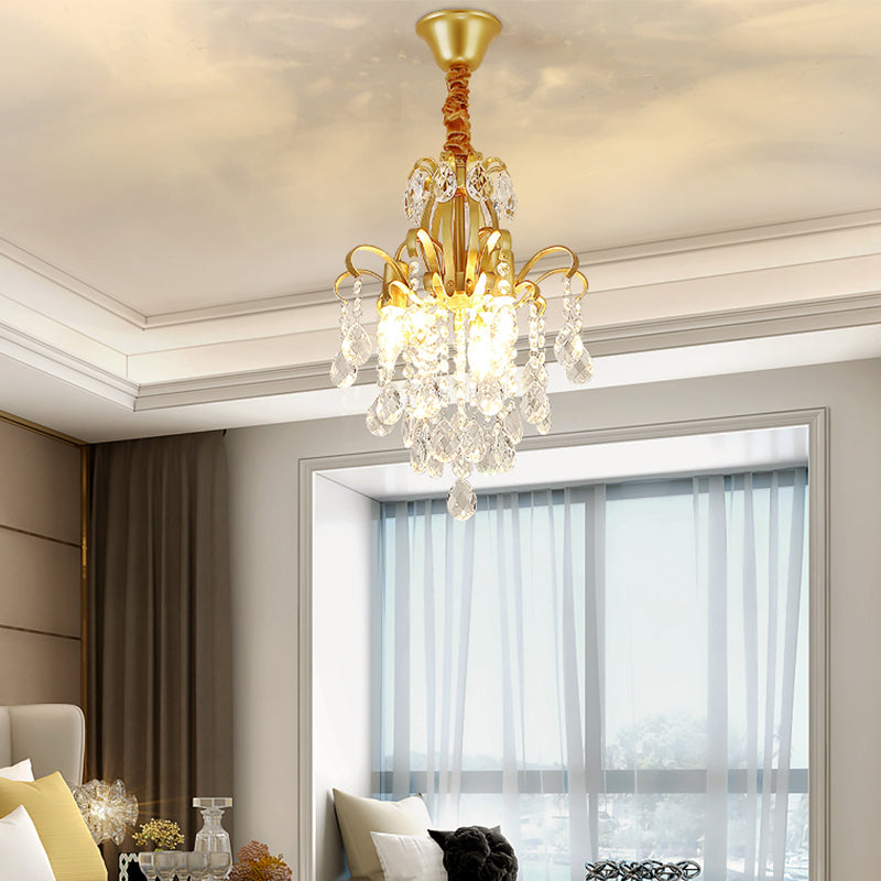 Kristal traanhangende lamp rustieke eetkamer hanger kroonluchter met decoratieve wervelingen