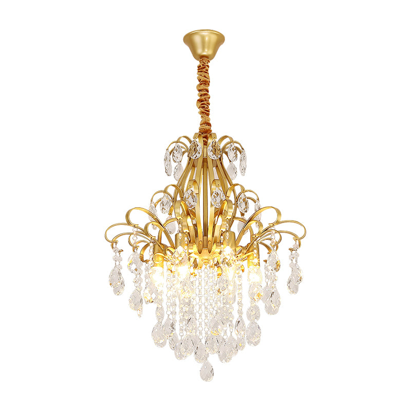 Kristal traanhangende lamp rustieke eetkamer hanger kroonluchter met decoratieve wervelingen