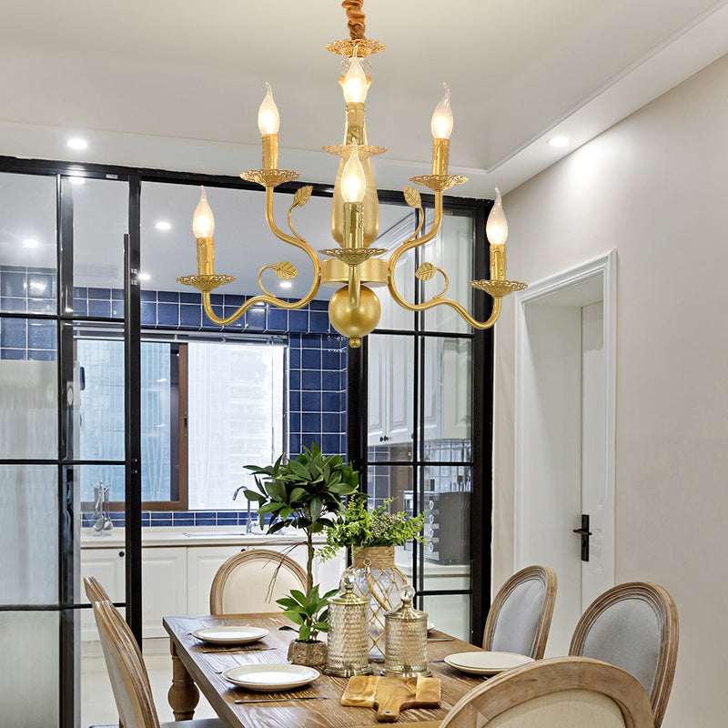5/12/16 Lights Metal Pendant Chandelier Rustic Black/Gold Candle Dining Room Hanging Ceiling Fixture