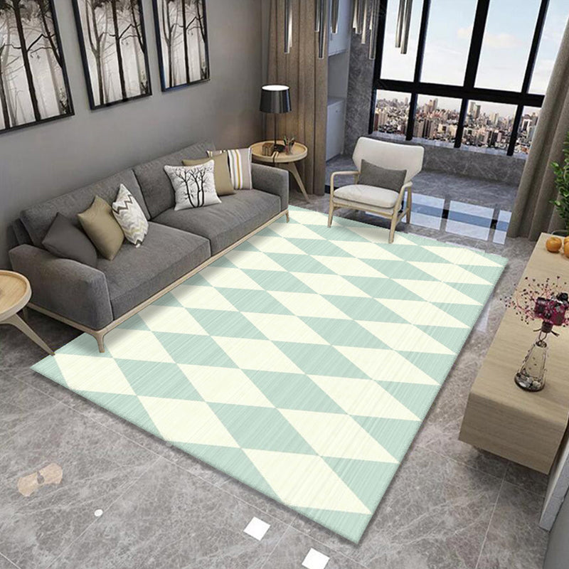 Formal Living Room Rug Multi Color Geometric Patterned Carpet Synthetics Anti-Slip Backing Washable Rug