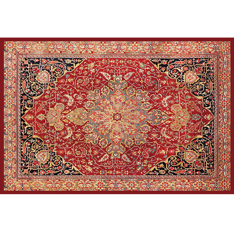 Synthétique géométrique multicolore synthétique Retro Area Tapis Anti-slip Backing Facile Care Intérieur pour salon