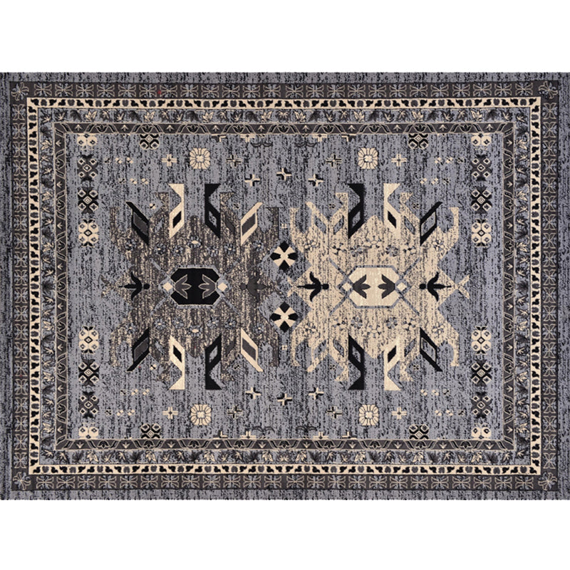 Synthétique géométrique multicolore synthétique Retro Area Tapis Anti-slip Backing Facile Care Intérieur pour salon