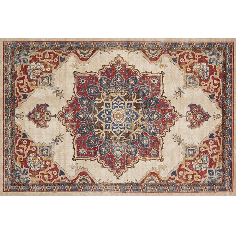 Synthétique géométrique multicolore synthétique Retro Area Tapis Anti-slip Backing Facile Care Intérieur pour salon