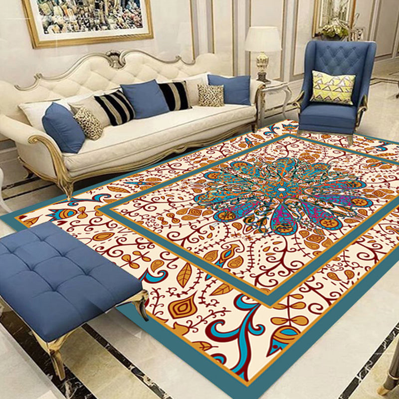 Multicolor Shabby Chic Teppich Polyster Floral bedrucktes Gebiet Teppich nicht rutschfest