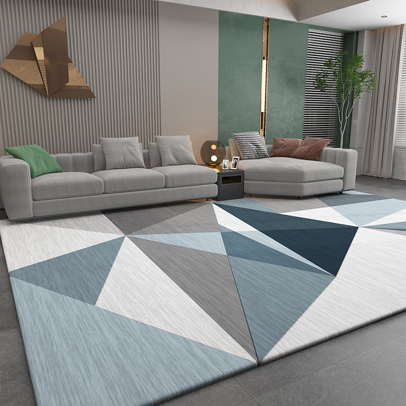 Nordic Geometric Pattern Rug Multi-Color Polypropylene Area Rug Non-Slip Backing Pet Friendly Carpet for Parlor