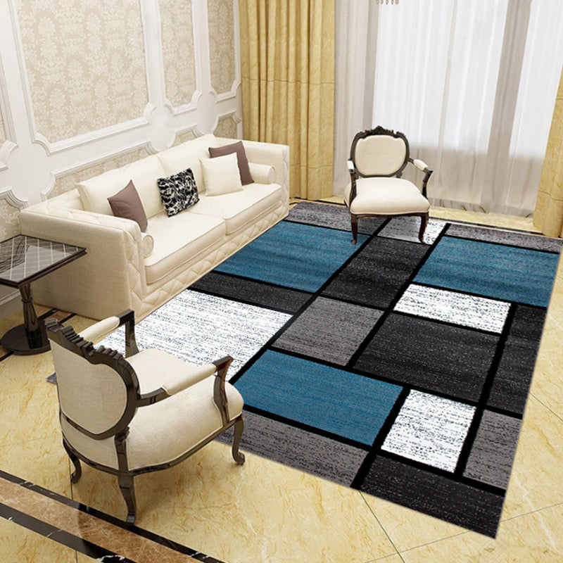 Multicolor Geo Patterned Rug Synthetics Simplicity Carpet Pet Friendly Anti-Slip Washable Area Rug for Home Decor