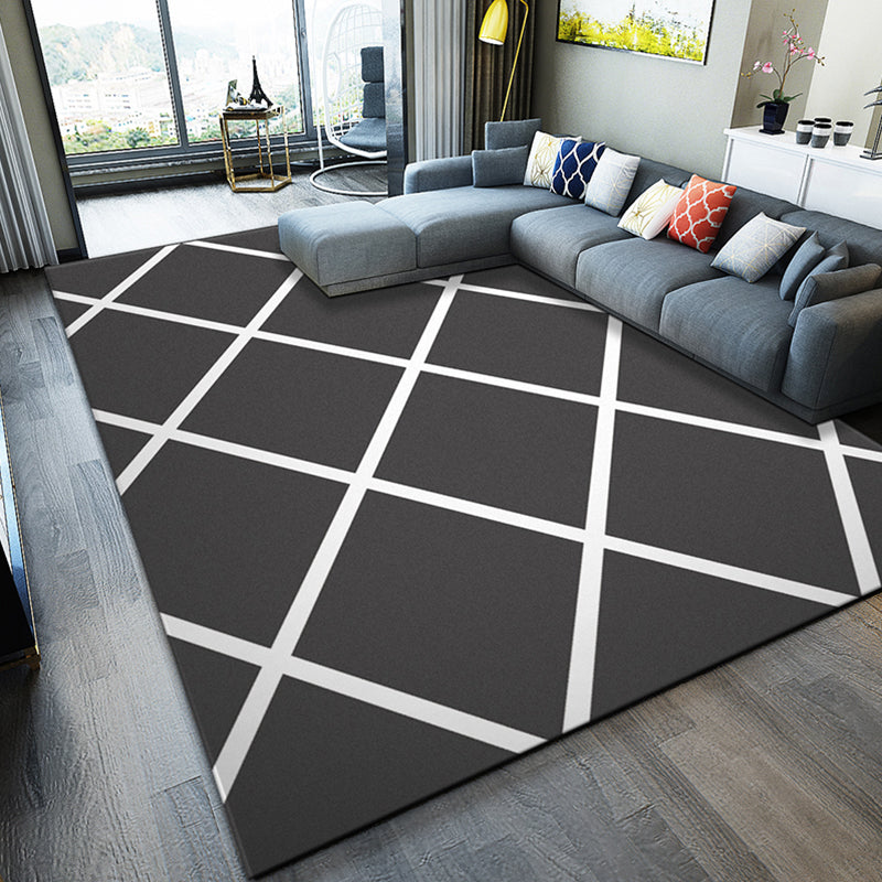 Mehrfarbiger Teppich mit Geo-Muster, synthetischer Simplicity-Teppich, haustierfreundlich, rutschfest, waschbar, Teppich für die Inneneinrichtung