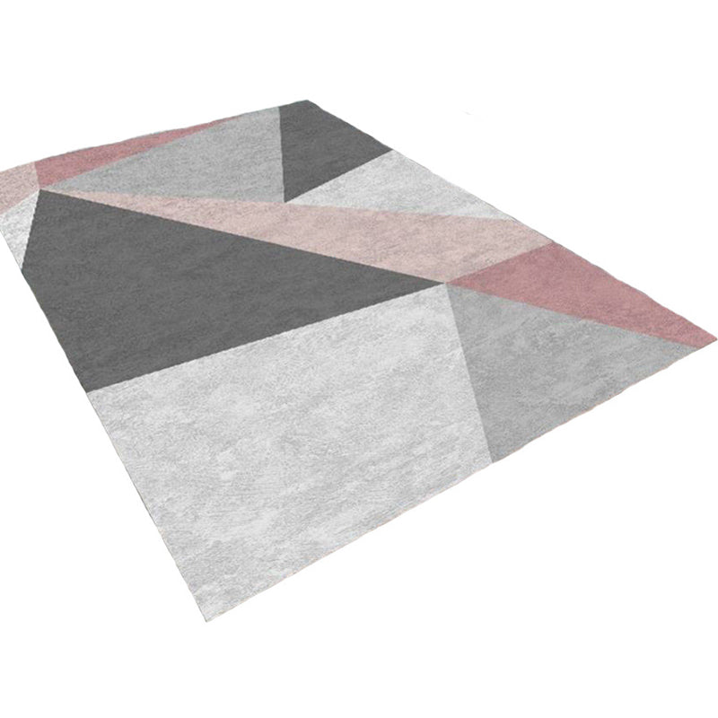 Mehrfarbiger Deko-Teppich, moderner, geometrisch gemusterter Teppich, Polyester, haustierfreundlich, rutschfester Innenteppich