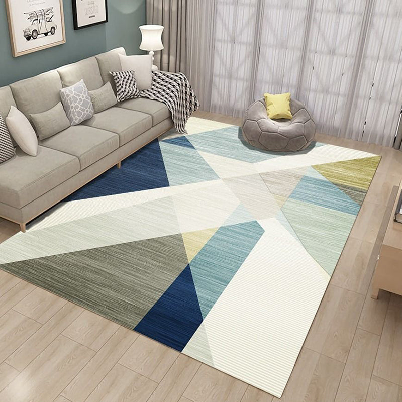 Multi-Color Decoration Rug Modern Geometric Patterned Carpet Polyster Pet Friendly Non-Slip Indoor Rug