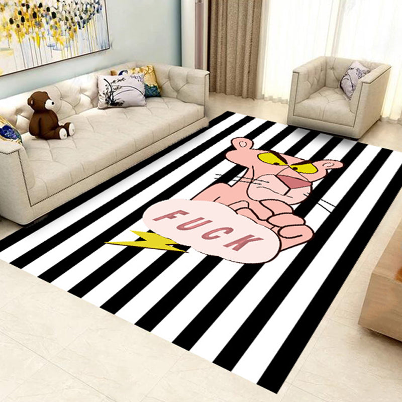 Trendy Living Room Rug Multi Colored Geometric Printed Area Rug Polypropylene Non-Slip Stain-Resistant Rug