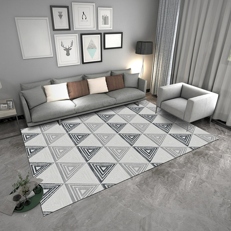 Zeitgenössischer geometrischer Teppich, mehrfarbiger Polyster-Teppich, haustierfreundlicher, rutschfester Innenteppich für den Salon