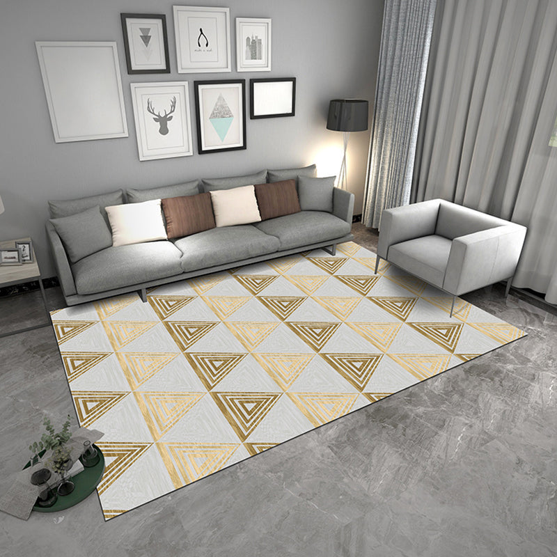 Zeitgenössischer geometrischer Teppich, mehrfarbiger Polyster-Teppich, haustierfreundlicher, rutschfester Innenteppich für den Salon