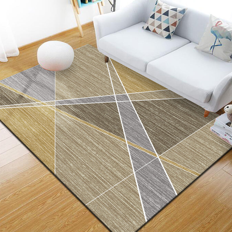 Scandinavian Geometric Rug Multi-Colored Polyster Indoor Rug Non-Slip Backing Pet Friendly Carpet for Decoration