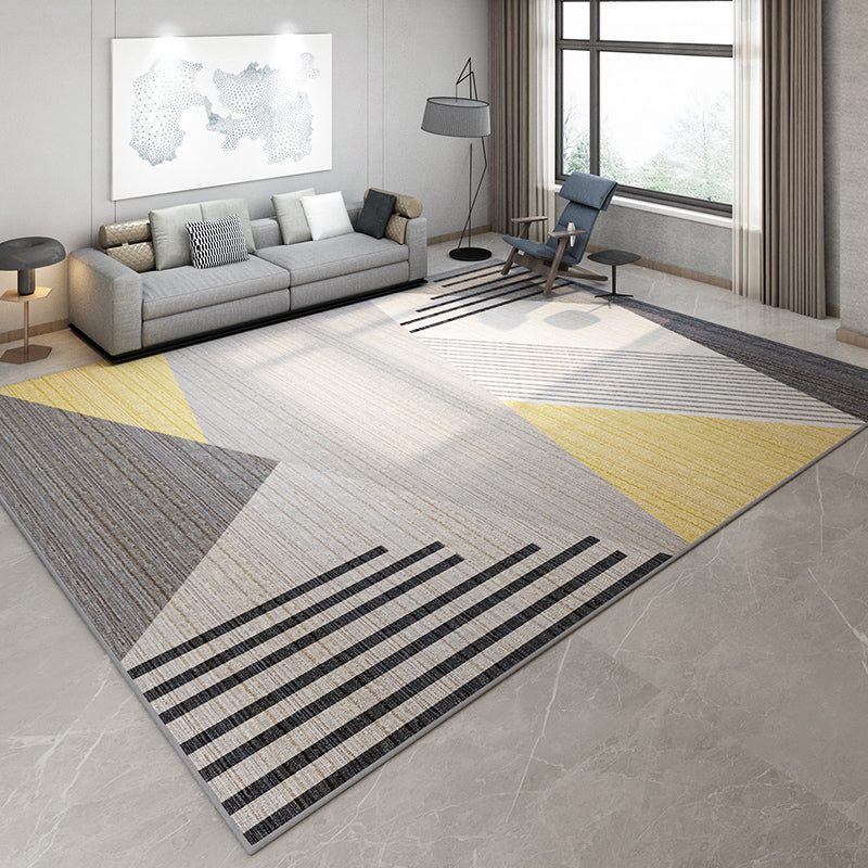 Multicolored Modern Rug Synthetics Geometric Print Area Carpet Anti-Slip Easy Care Indoor Rug for Bedroom