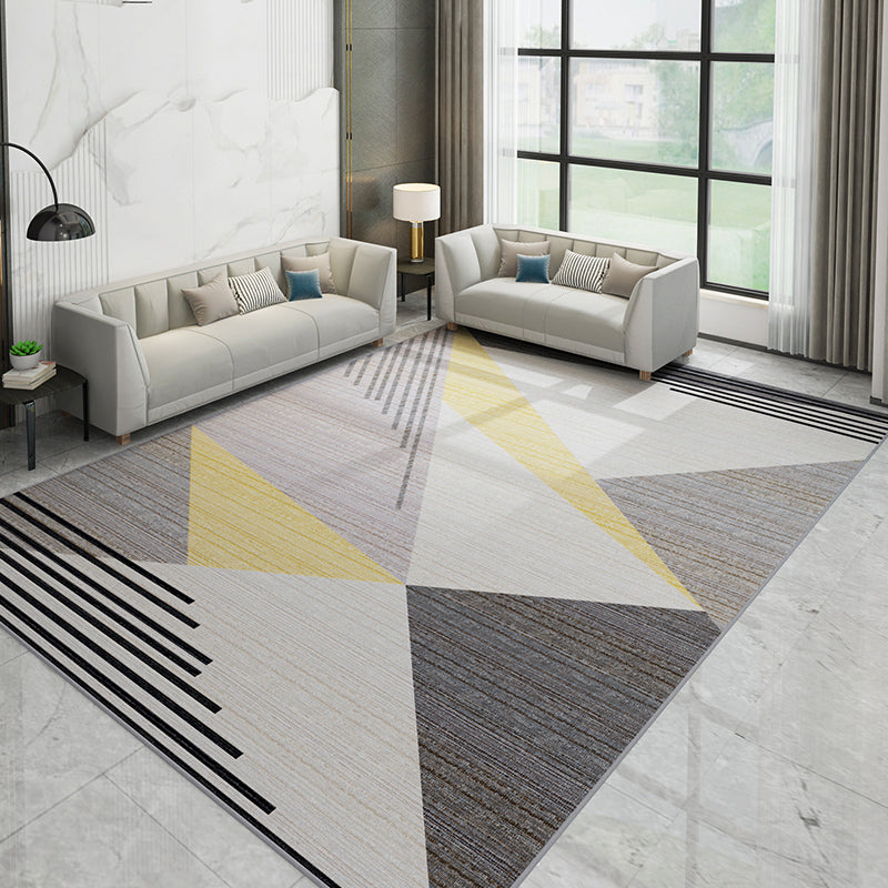 Multicolored Modern Rug Synthetics Geometric Print Area Carpet Anti-Slip Easy Care Indoor Rug for Bedroom