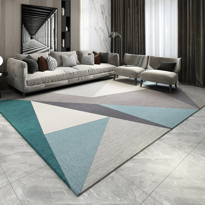 Multicolored Modern Rug Synthetics Geometric Print Area Carpet Anti-Slip Easy Care Indoor Rug for Bedroom