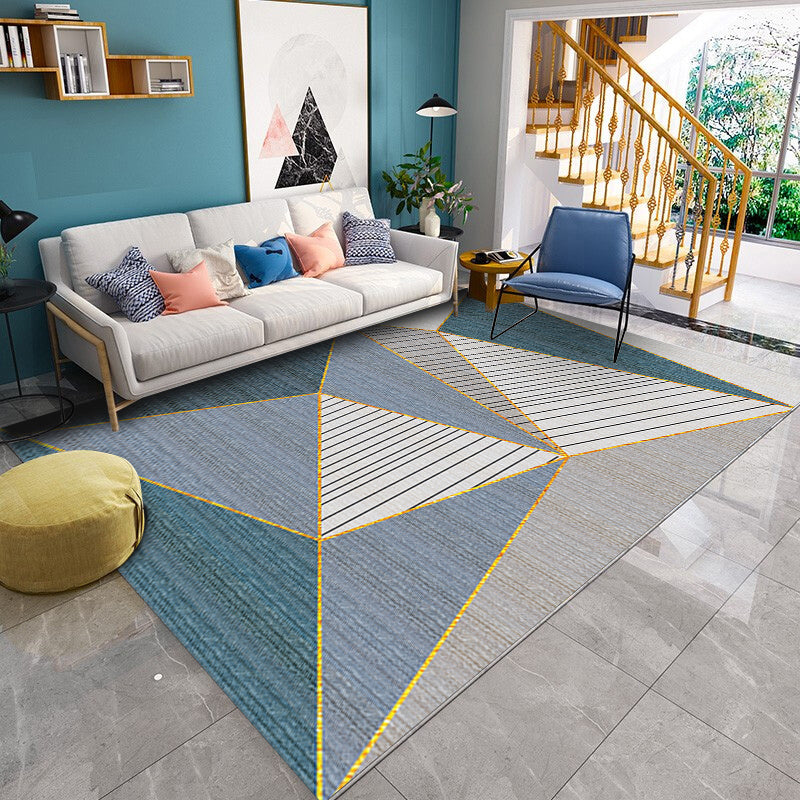 Multicolored Modern Rug Synthetics Geometric Print Area Carpet Anti-Slip Easy Care Indoor Rug for Bedroom
