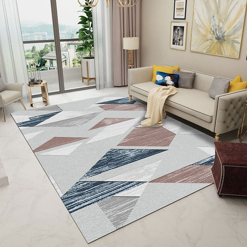 Relaxing Decoration Rug Multi Colored Geometric Printed Carpet Polyster Anti-Slip Pet Friendly Rug