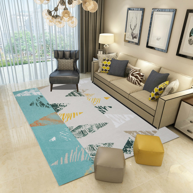 Relaxing Decoration Rug Multi Colored Geometric Printed Carpet Polyster Anti-Slip Pet Friendly Rug