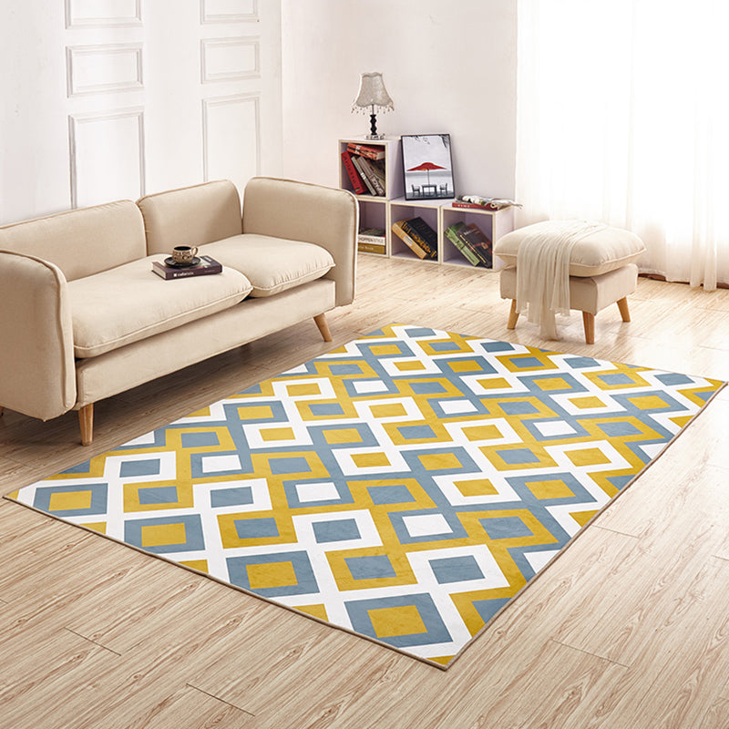 Relaxing Decoration Rug Multi Colored Geometric Printed Carpet Polyster Anti-Slip Pet Friendly Rug
