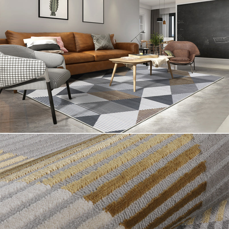 Formeller Deko-Teppich, bunt gestreift, bedruckter Innenteppich, Polyester, rutschfester, haustierfreundlicher Bereichsteppich