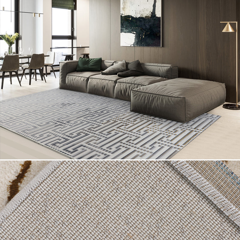 Formeller Deko-Teppich, bunt gestreift, bedruckter Innenteppich, Polyester, rutschfester, haustierfreundlicher Bereichsteppich