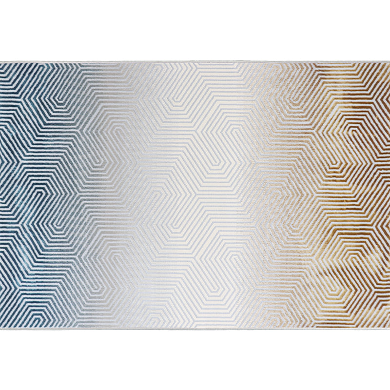 Formeller Deko-Teppich, bunt gestreift, bedruckter Innenteppich, Polyester, rutschfester, haustierfreundlicher Bereichsteppich
