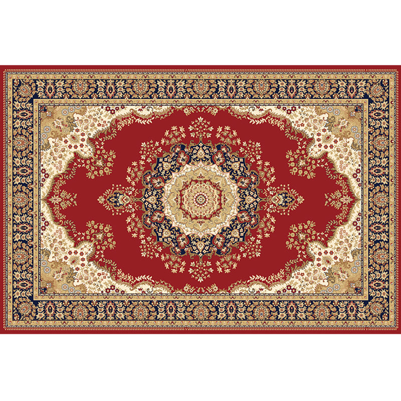 Multi-Color Retro Rug Polyster Geometric Indoor Rug Anti-Slip Backing Pet Friendly Easy Care Carpet for Room