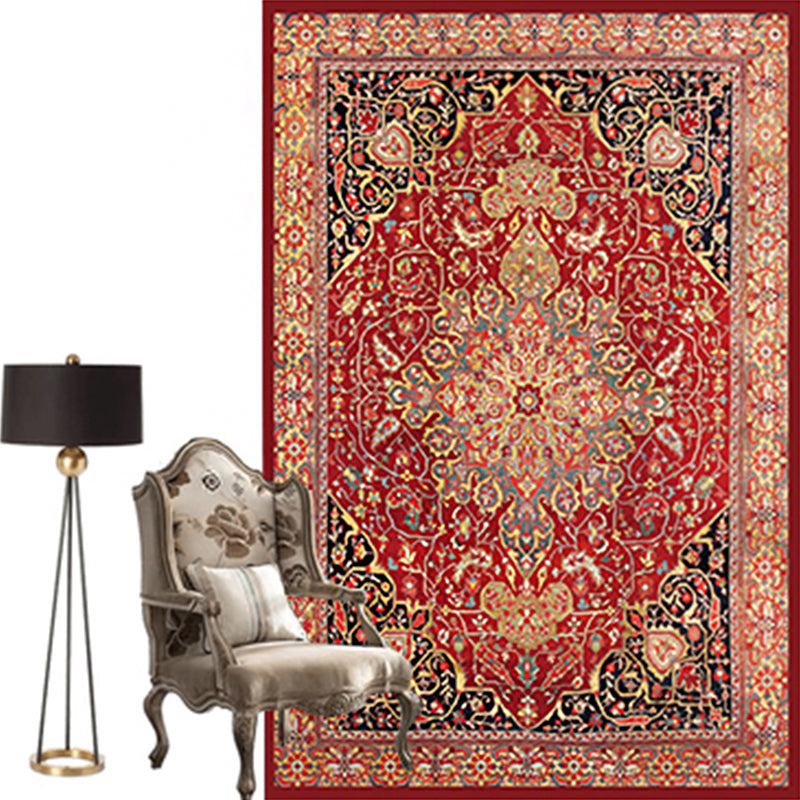 Moroccan Parlor Rug Multi Colored Geometric Patterned Area Carpet Polypropylene Anti-Slip Easy Care Rug