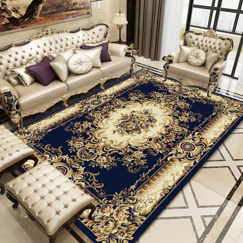 Alfombra retro con estampado floral Multi-Color Rug Rug Anti-Slip Máter de interiores lavable para salón para salón