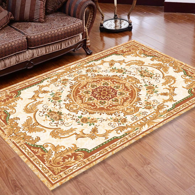 Alfombra retro con estampado floral Multi-Color Rug Rug Anti-Slip Máter de interiores lavable para salón para salón