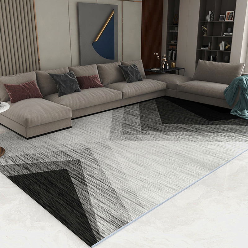 Simplicity Living Room Rug Multi Colored Geometric Print Carpet Polyster Non-Slip Machine Washable Indoor Rug