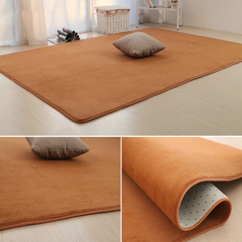 Nordic Living Room Rug Multi Colored Solid Color Indoor Rug Cotton Blend Easy Care Pet Friendly Carpet