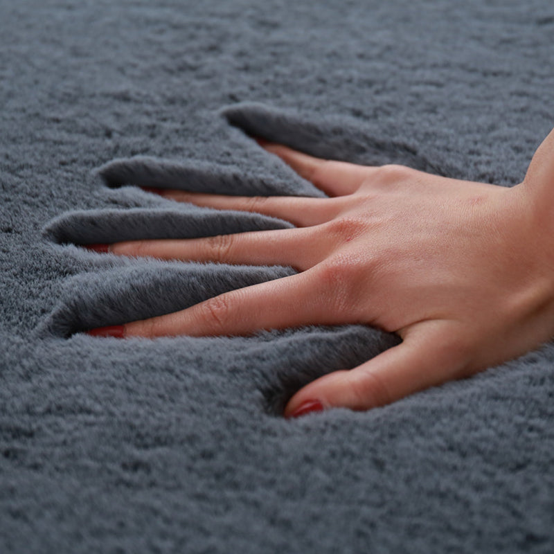 Multi-Color Calming Rug Polyster Solid Color Area Carpet Non-Slip Backing Easy Care Indoor Rug for Bedroom