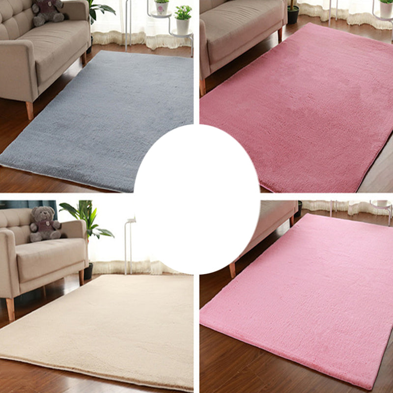 Multi-Color Calming Rug Polyster Solid Color Area Carpet Non-Slip Backing Easy Care Indoor Rug for Bedroom