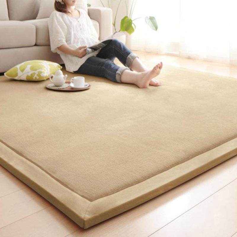 Modern Room Rug Multi Colored Solid Color Area Rug Synthetics Anti-Slip Backing Pet Friendly Area Carpet