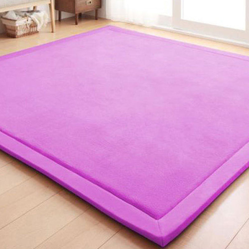 Modern Room Rug Multi Colored Solid Color Area Rug Synthetics Anti-Slip Backing Pet Friendly Area Carpet