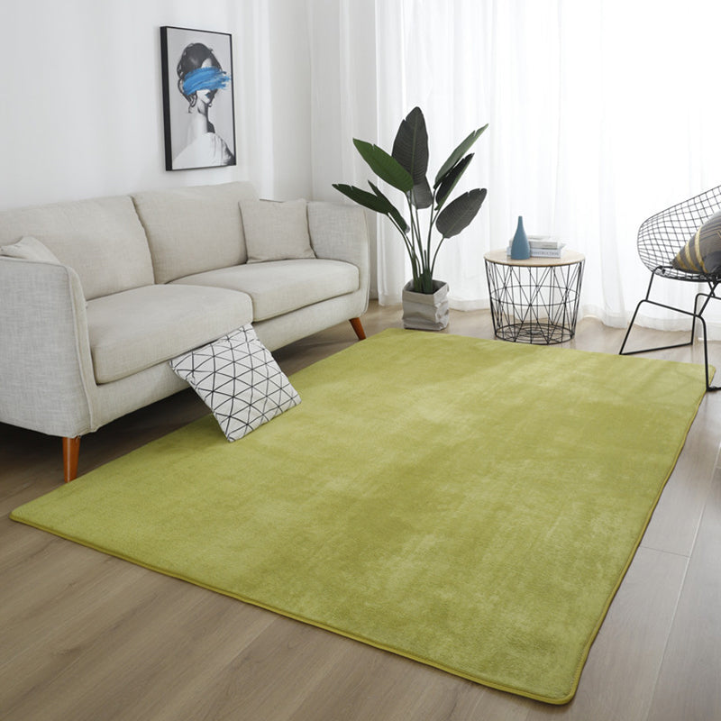 Simple Living Room Rug Multi-Color Solid Color Carpet Cotton Anti-Slip Backing Easy Care Indoor Rug