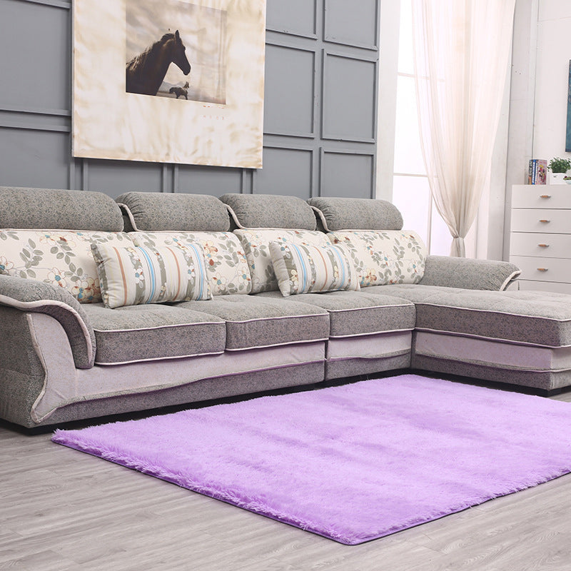 Simple Living Room Rug Multi-Color Solid Color Area Carpet Lamb Wool Non-Slip Easy Care Indoor Rug