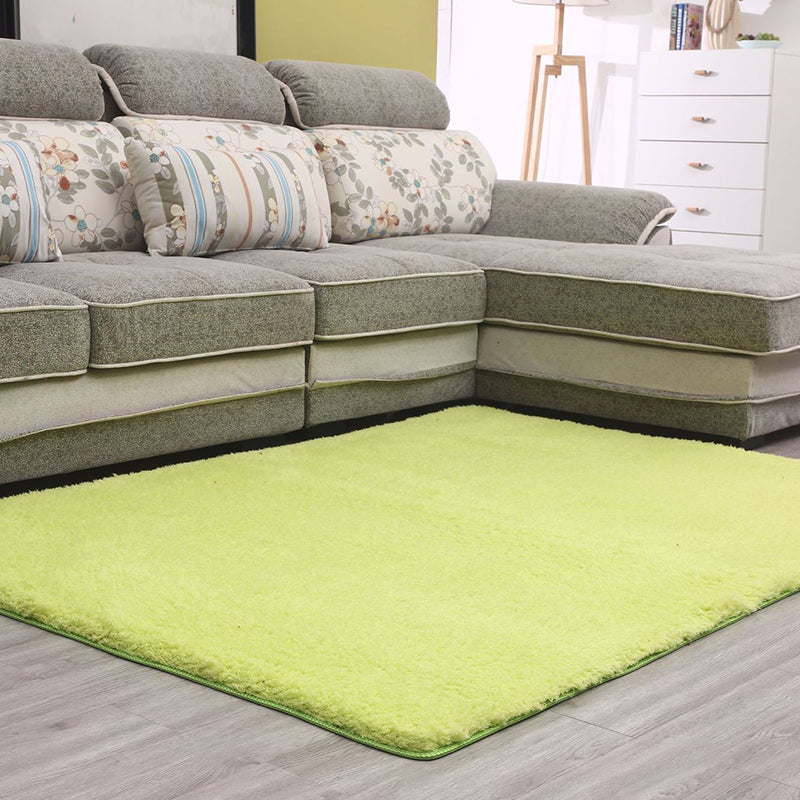 Simple Living Room Rug Multi-Color Solid Color Area Carpet Lamb Wool Non-Slip Easy Care Indoor Rug