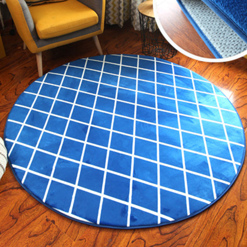 Casual Stripe Print Rug Multi Color Cotton Blend Indoor Rug Anti-Slip Backing Pet Friendly Carpet for Bedroom