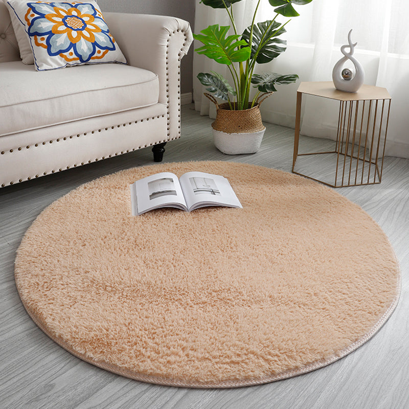 Simplicity Living Room Rug Multi Colored Solid Color Indoor Rug Cotton Blend Non-Slip Backing Easy Care Carpet