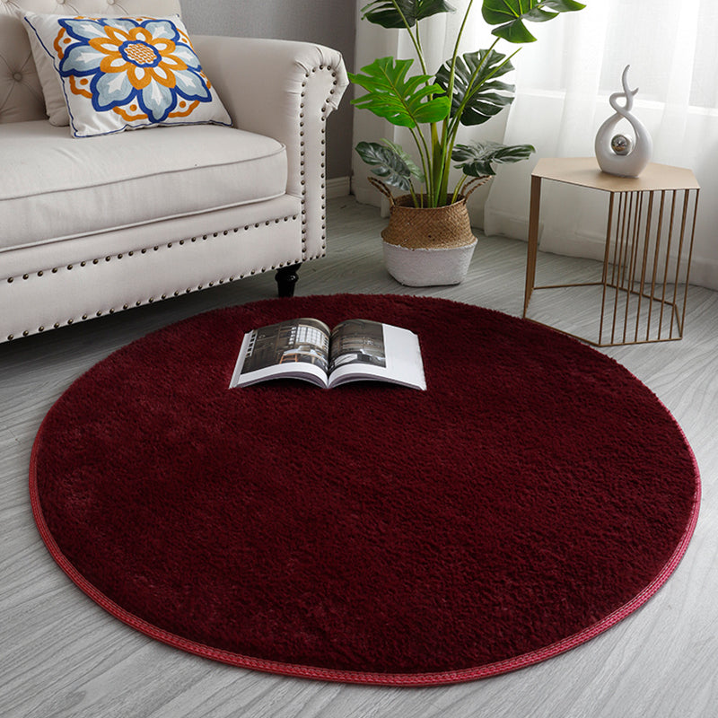 Simplicity Living Room Rug Multi Colored Solid Color Indoor Rug Cotton Blend Non-Slip Backing Easy Care Carpet
