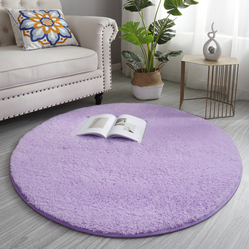 Casual Living Room Rug Multi Colored Solid Color Indoor Rug Polyster Non-Slip Backing Easy Care Carpet