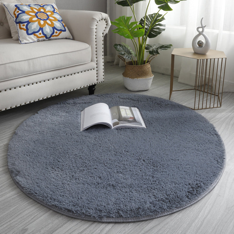 Casual Living Room Rug Multi Colored Solid Color Indoor Rug Polyster Non-Slip Backing Easy Care Carpet