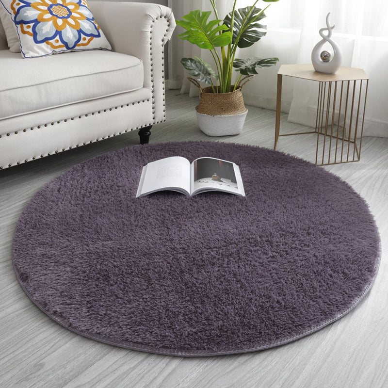 Casual Living Room Rug Multi Colored Solid Color Indoor Rug Polyster Non-Slip Backing Easy Care Carpet