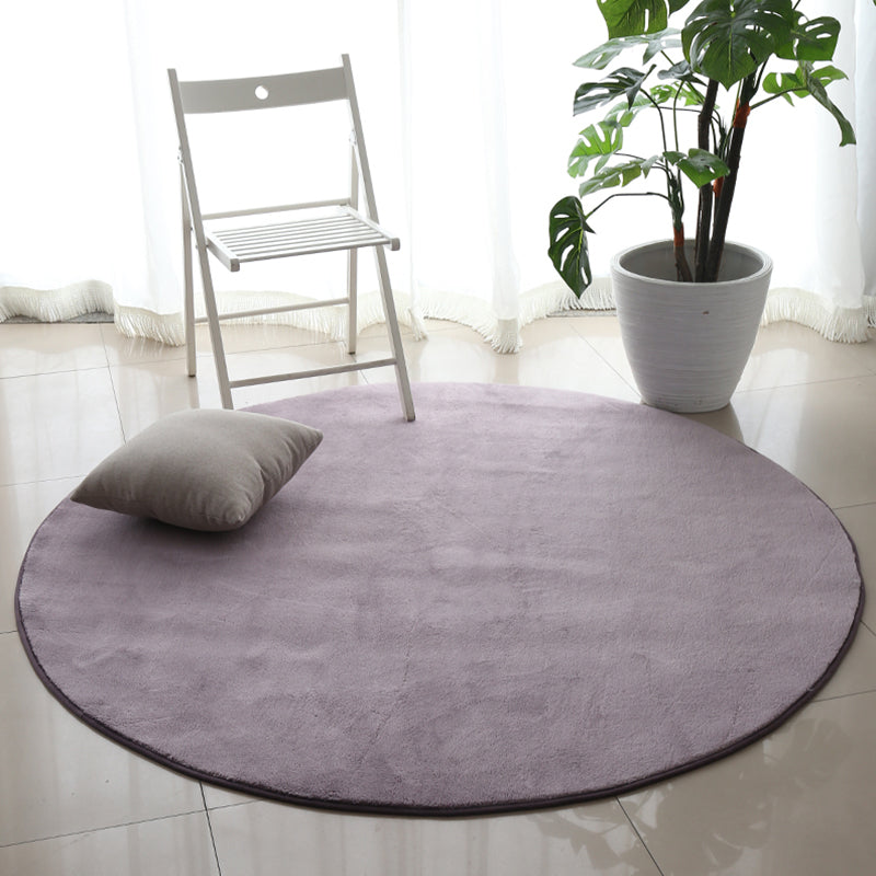 Contemporary Living Room Rug Multi Color Solid Color Area Carpet Polyster Non-Slip Backing Easy Care Rug