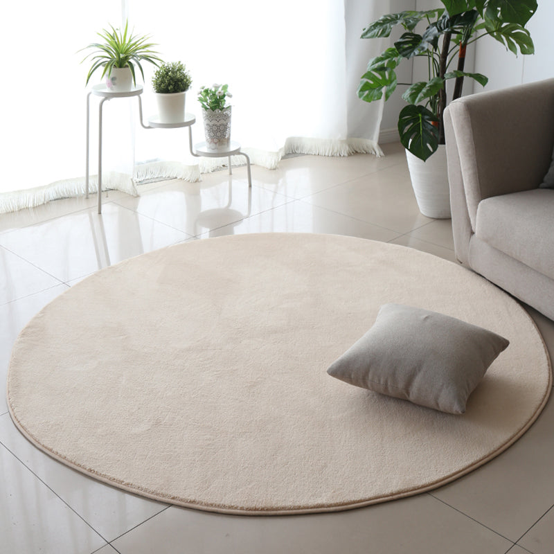 Contemporary Living Room Rug Multi Color Solid Color Area Carpet Polyster Non-Slip Backing Easy Care Rug