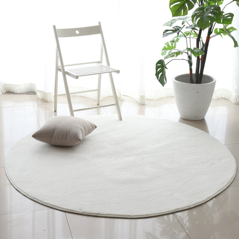 Contemporary Living Room Rug Multi Color Solid Color Area Carpet Polyster Non-Slip Backing Easy Care Rug