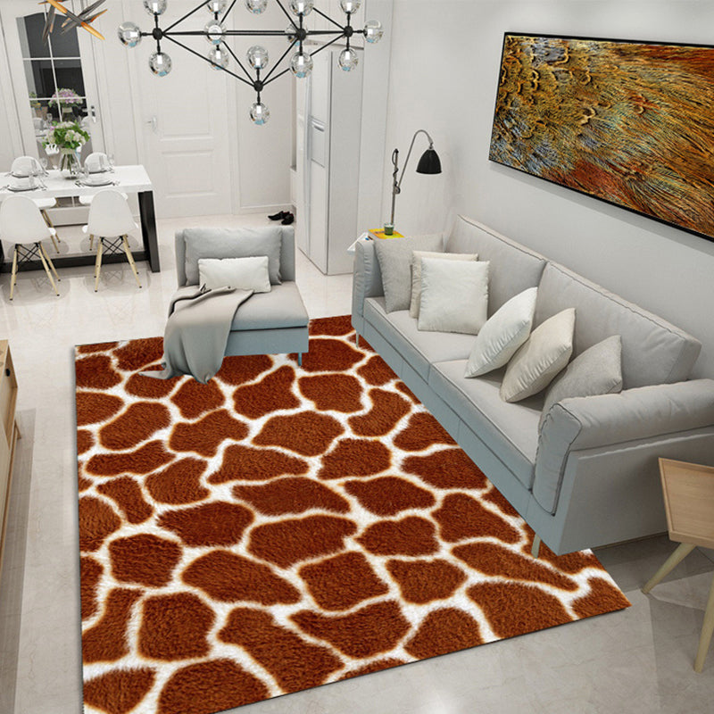 Tapis de salon tendance, multicolore, imprimé peau d'animal, antidérapant, facile d'entretien, pour l'intérieur